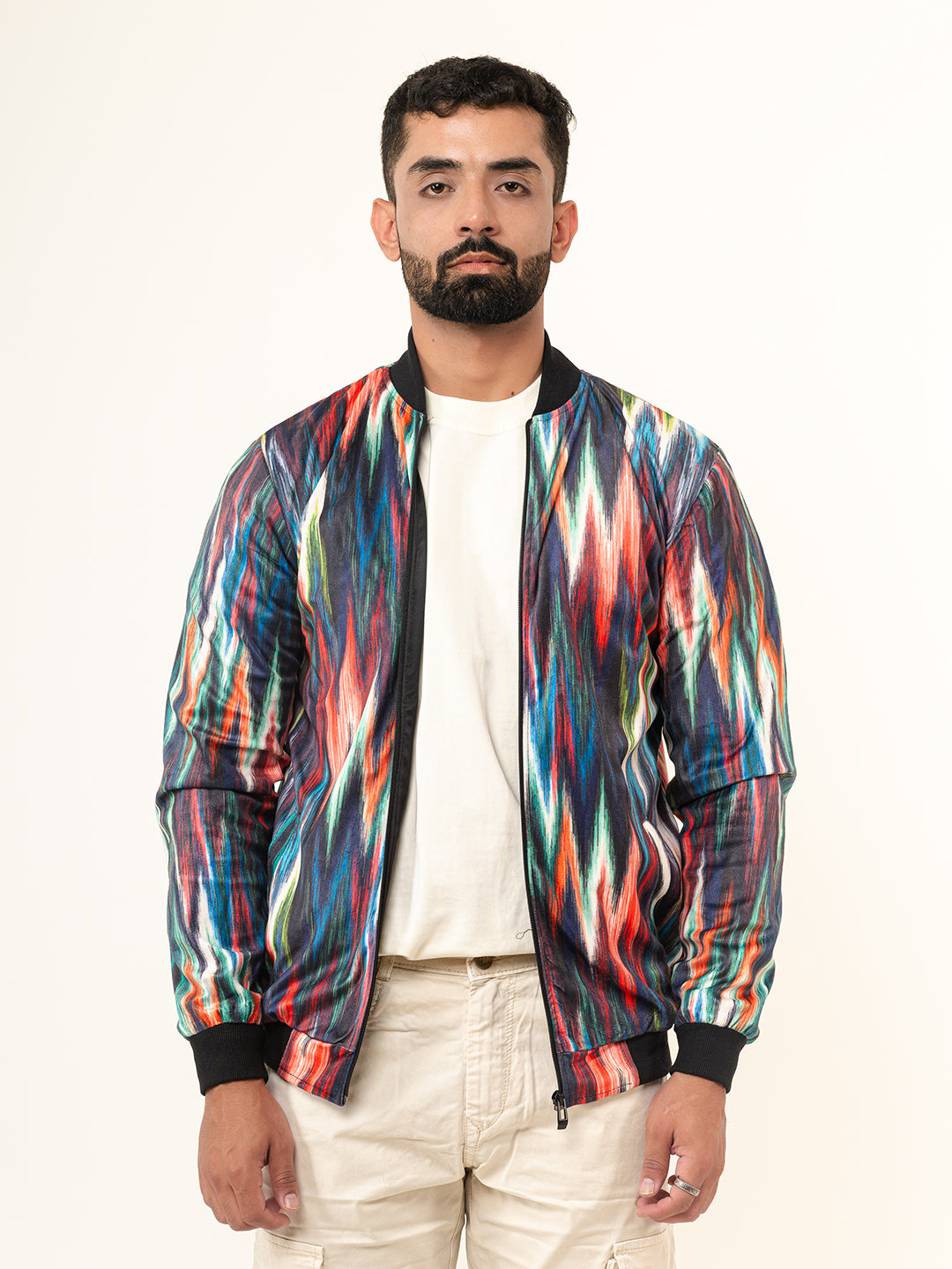 Multi Shoegaze Printed Velvet Jacket (Unisex)