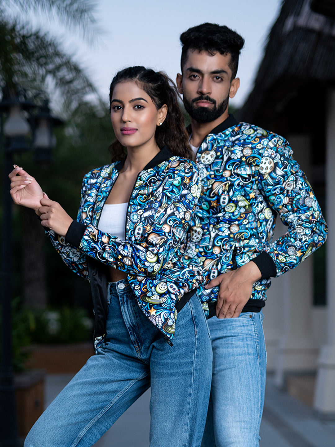 Multicolor Moonshine Printed Velvet Jacket (Unisex)