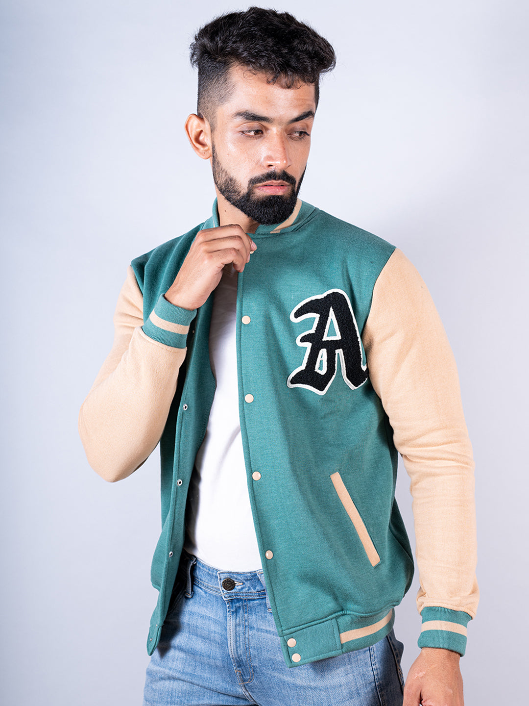 Revolution Enterprises Varsity Jacket Forest Green Wool and White Genuine  Leather Sleeves with Hoodie Letterman Baseball (Forest Green/White, XS) at  Amazon Men's Clothing store