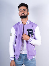 Good Vibes Lilac R Varsity Jacket (Unisex)