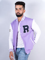 Good Vibes Lilac R Varsity Jacket (Unisex)