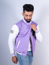 Good Vibes Lilac R Varsity Jacket (Unisex)