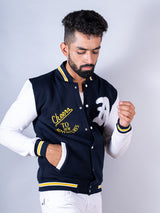 Cheers To New Adventures LA Navy Blue Varsity Jacket (Unisex)