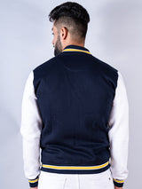 Cheers To New Adventures LA Navy Blue Varsity Jacket (Unisex)