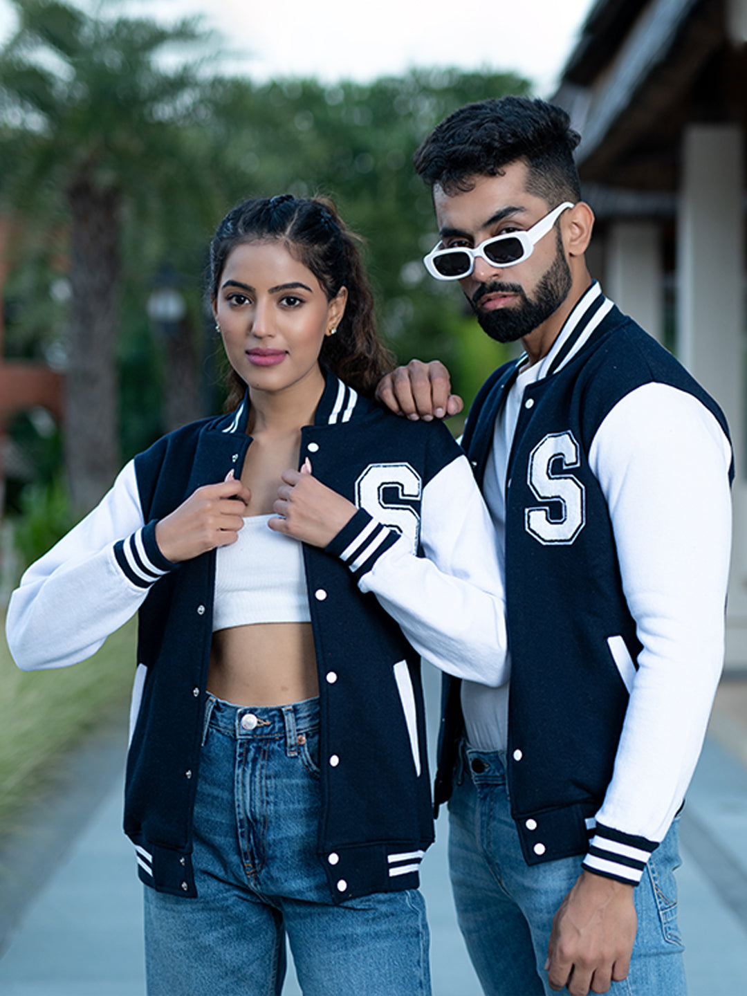 Navy Blue S Varsity Jacket (Unisex)