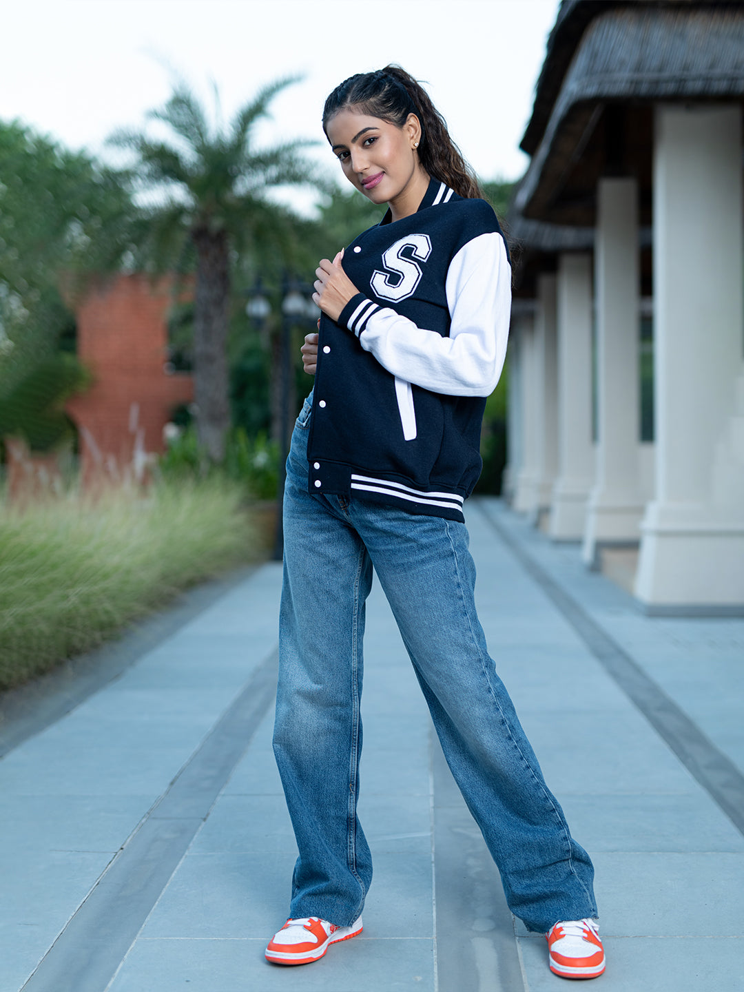 Navy Blue S Varsity Jacket (Unisex)