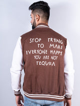 Brown R Tequila Varsity Jacket