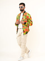 Multicolor African Wax Printed Velvet Jacket (Unisex)