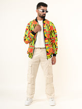 Multicolor African Wax Printed Velvet Jacket (Unisex)