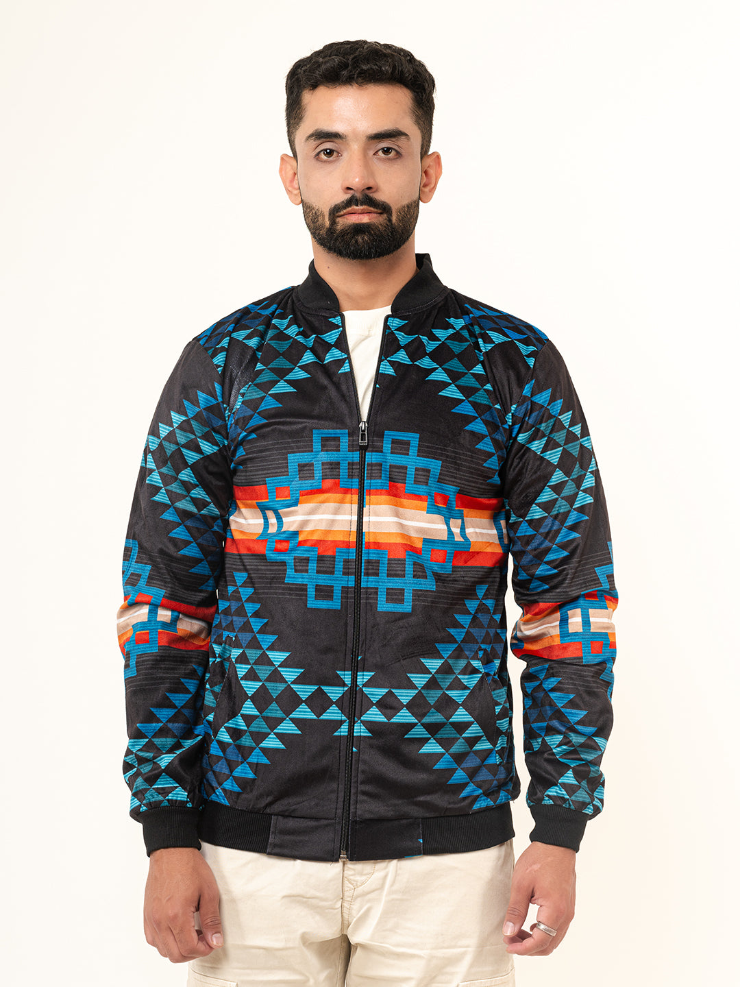 Multicolor Pendleton Printed Velvet Jacket (Unisex)