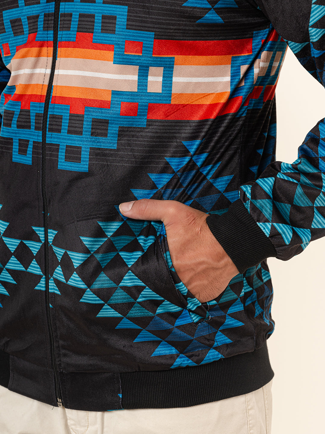 Multicolor Pendleton Printed Velvet Jacket (Unisex)