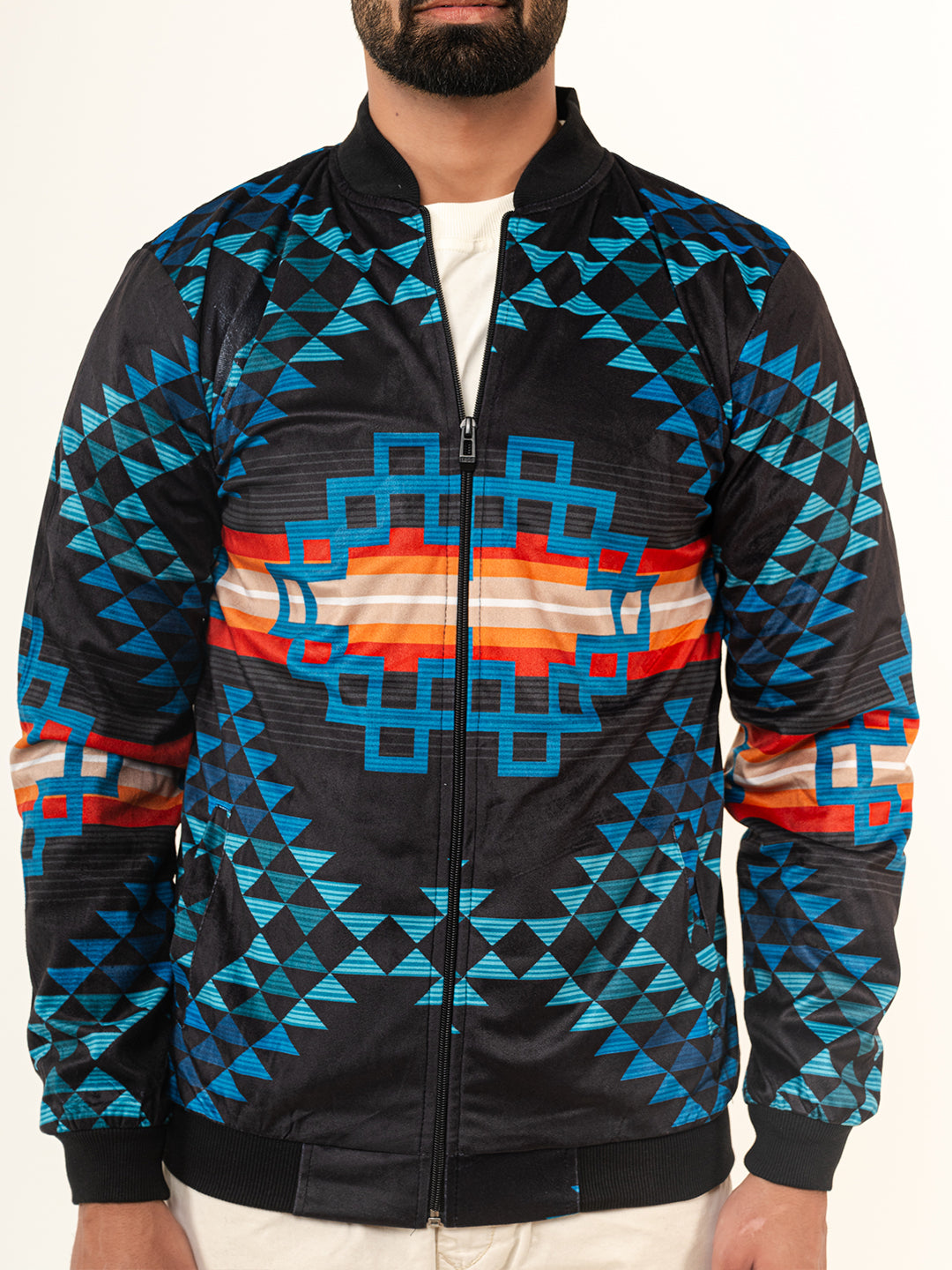 Multicolor Pendleton Printed Velvet Jacket (Unisex)