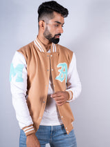 Beige LA Varsity Jacket (Unisex)