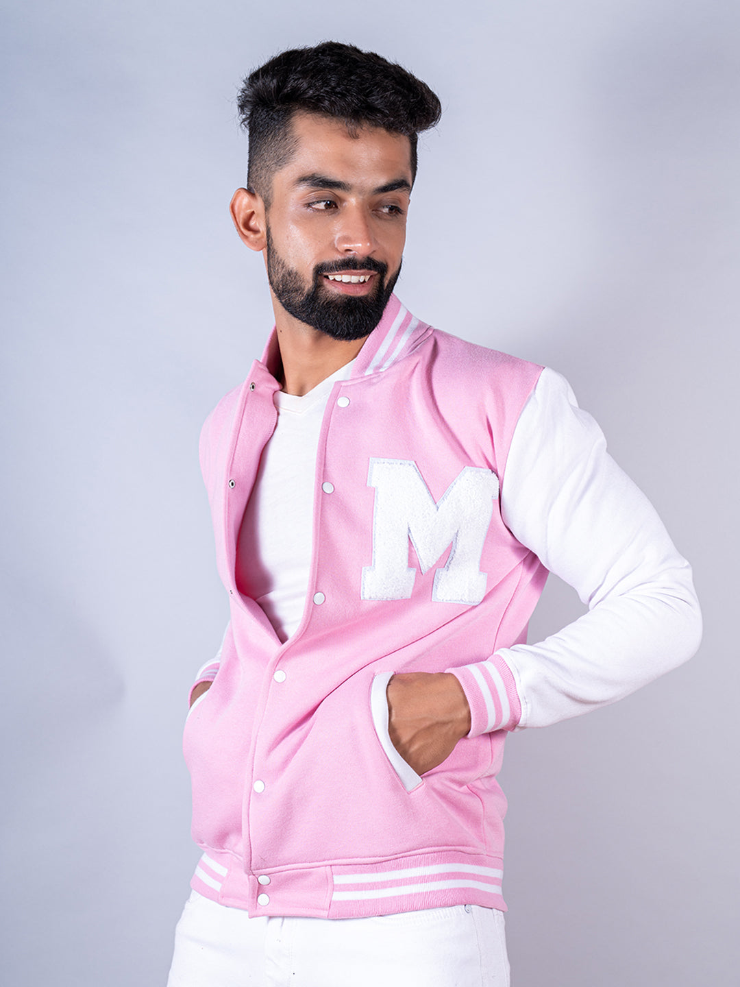 Digital Printed Cotton Nehru Jacket in Baby Pink : MDW67