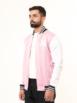 Baby Pink NY Varsity Jacket (Unisex)