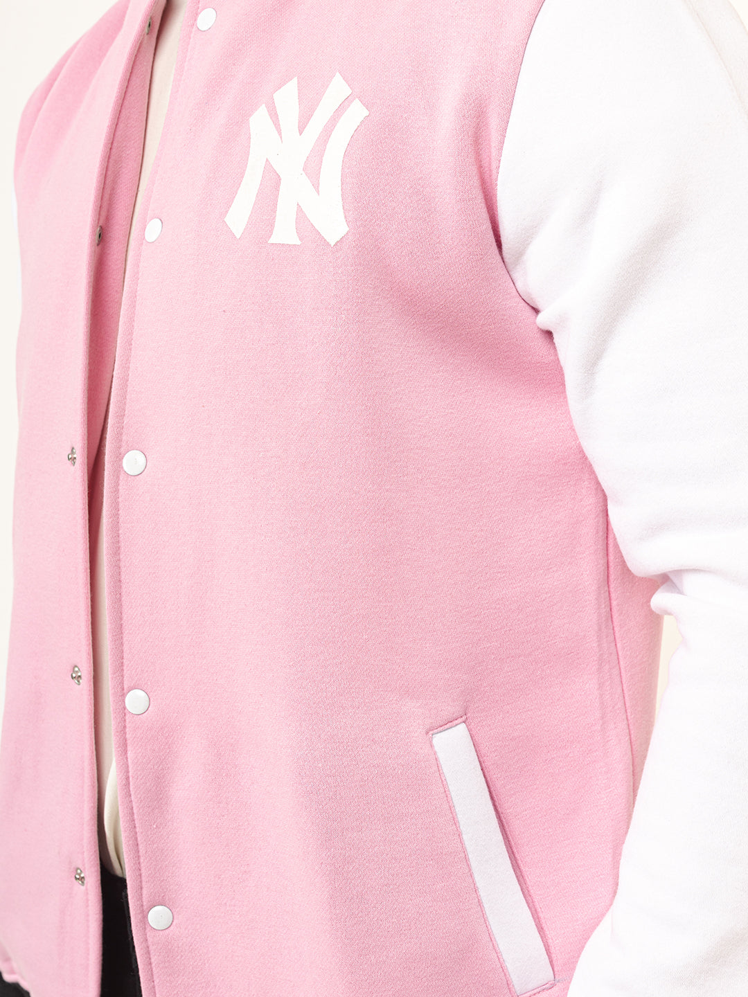 Baby Pink NY Varsity Jacket (Unisex)