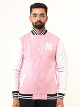 Baby Pink NY Varsity Jacket (Unisex)