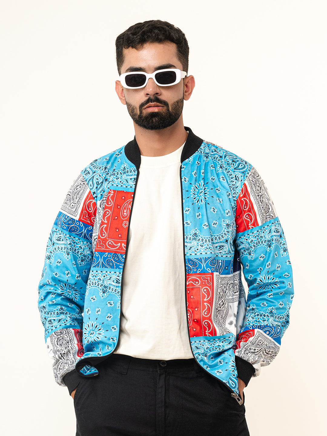 Multicolor Paisley Printed Velvet Jacket (Unisex)