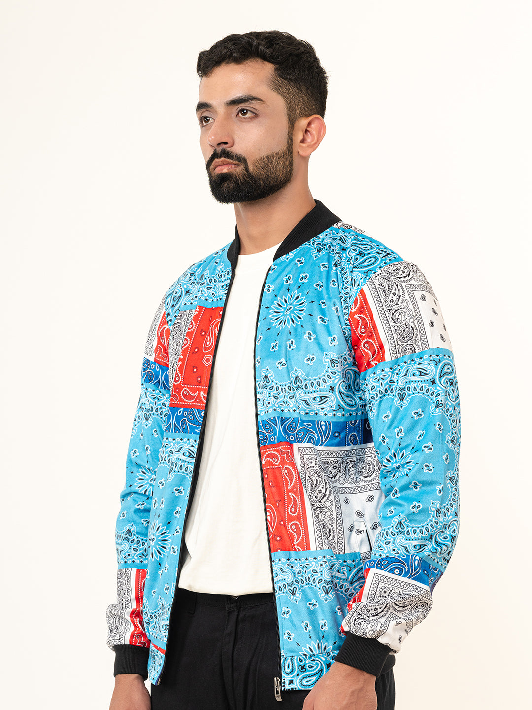 Multicolor Paisley Printed Velvet Jacket (Unisex)