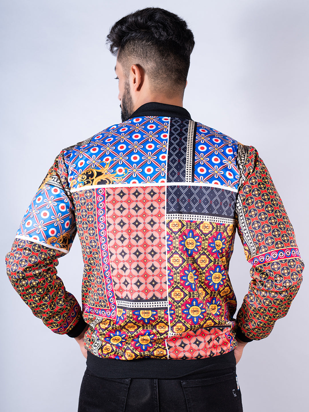 Multicolor Printed Velvet Jacket (Unisex)