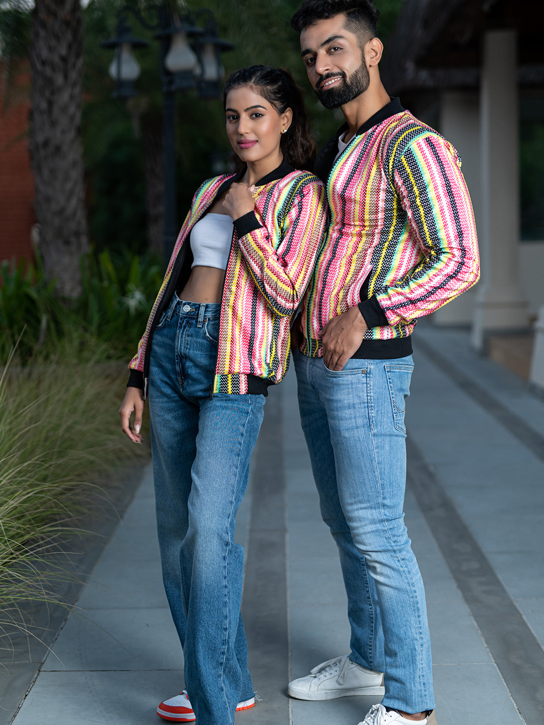 Multicolor Striped Velvet Jacket (Unisex)