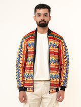 Multicolor Zigzag Printed Velvet Jacket (Unisex)