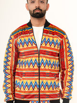 Multicolor Zigzag Printed Velvet Jacket (Unisex)