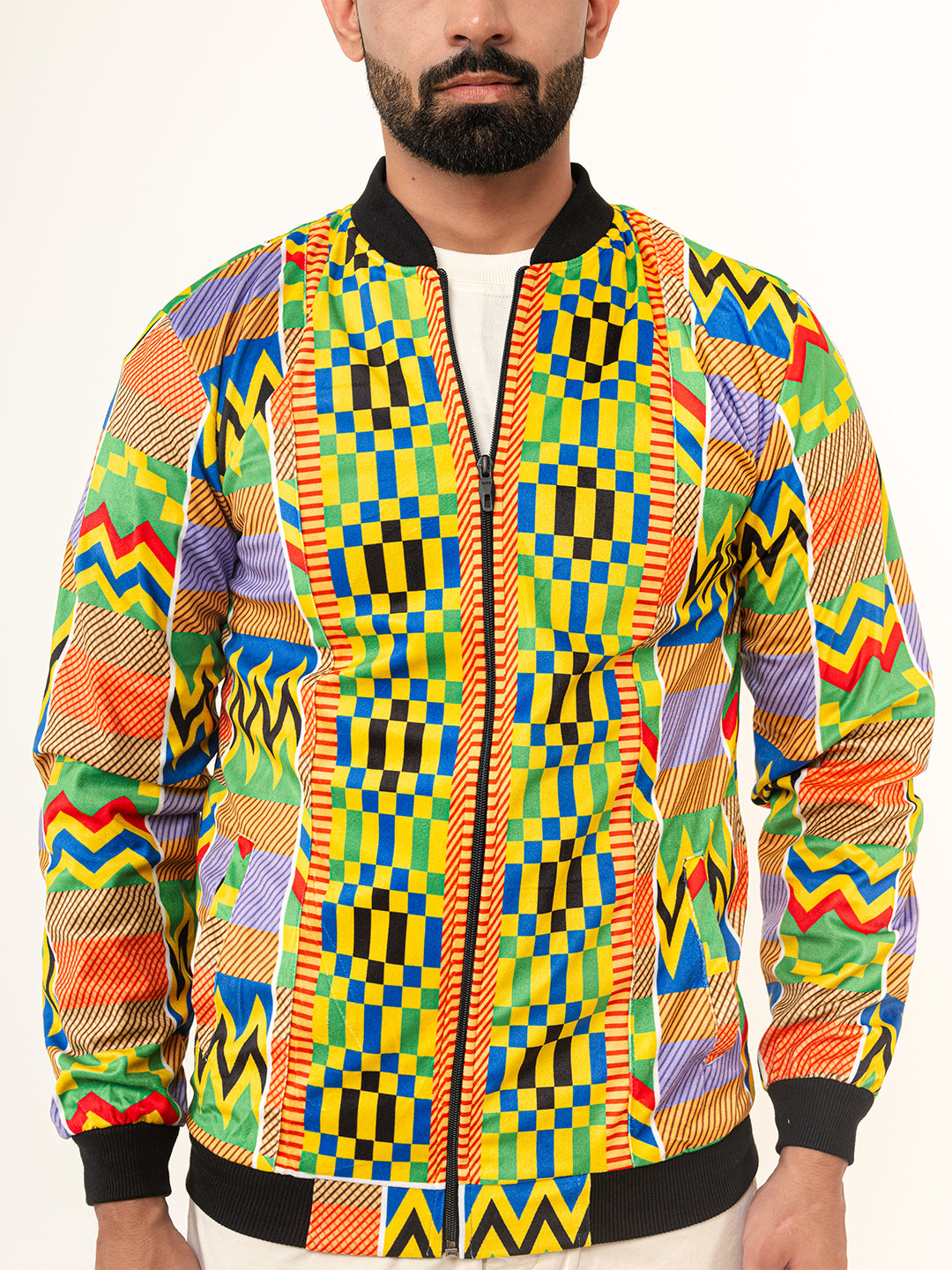 Multicolor African Printed Velvet Jacket (Unisex)