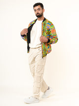 Multicolor African Printed Velvet Jacket (Unisex)