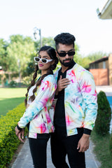 Colorful Printed Velvet Jacket