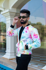 Colorful Printed Velvet Jacket