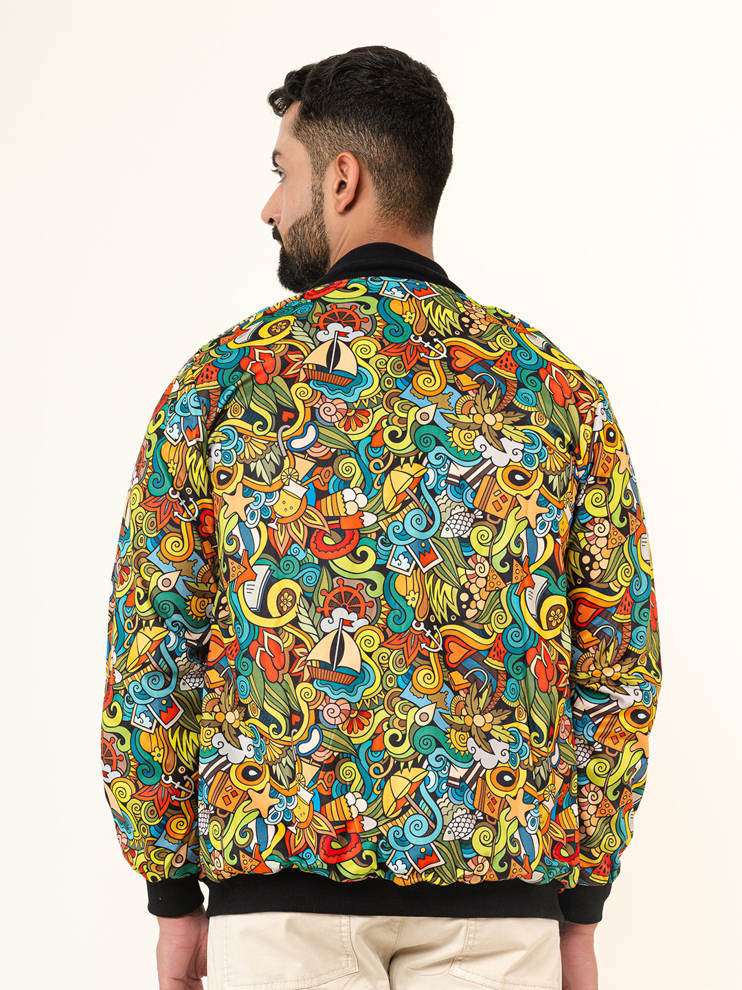 Multicolor Abstract Printed Velvet Jacket (Unisex)