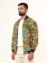 Multicolor Abstract Printed Velvet Jacket (Unisex)