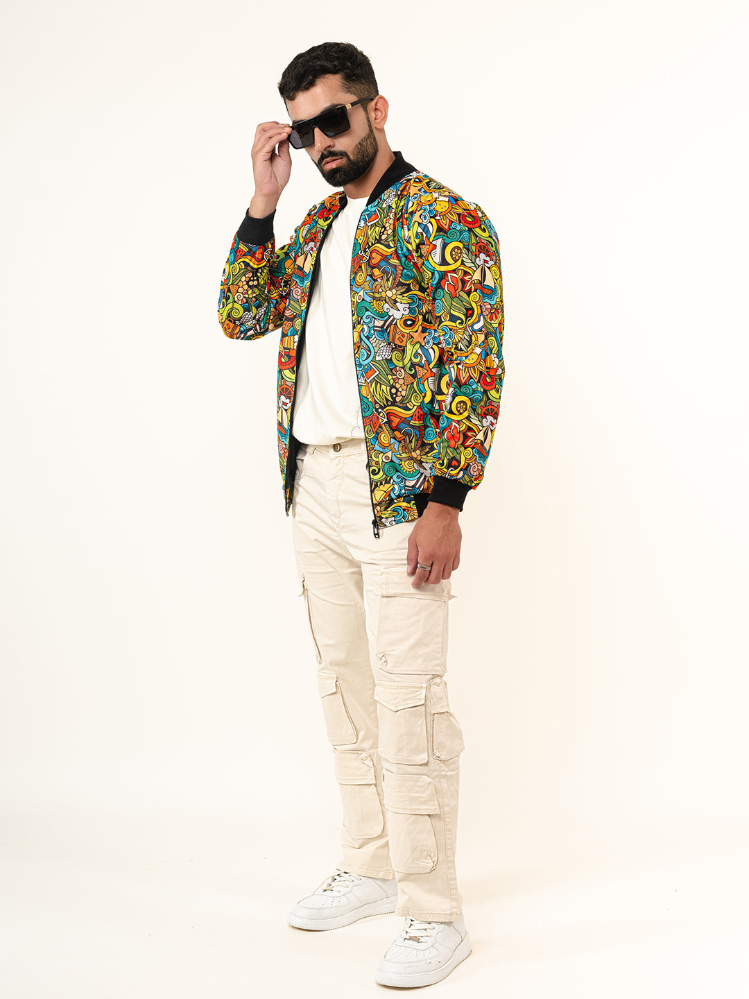 Multicolor Abstract Printed Velvet Jacket (Unisex)