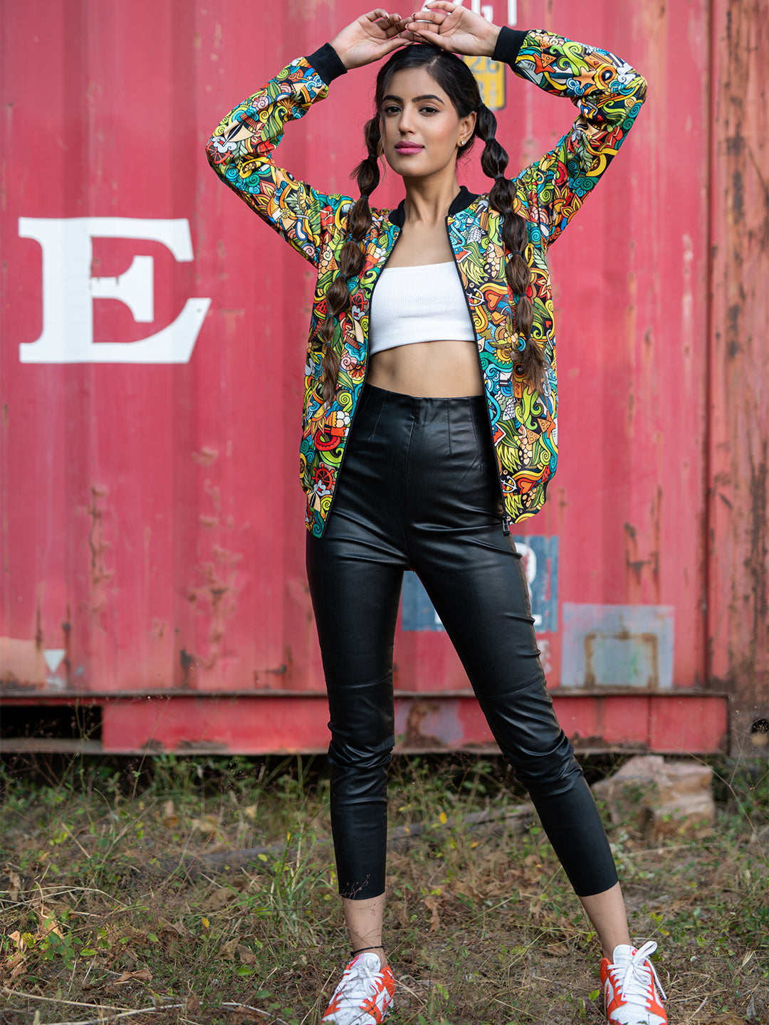 Multicolor Abstract Printed Velvet Jacket (Unisex)