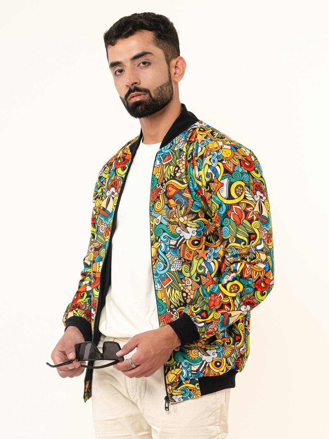 Multicolor Abstract Printed Velvet Jacket (Unisex)