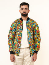 Multicolor Abstract Printed Velvet Jacket (Unisex)