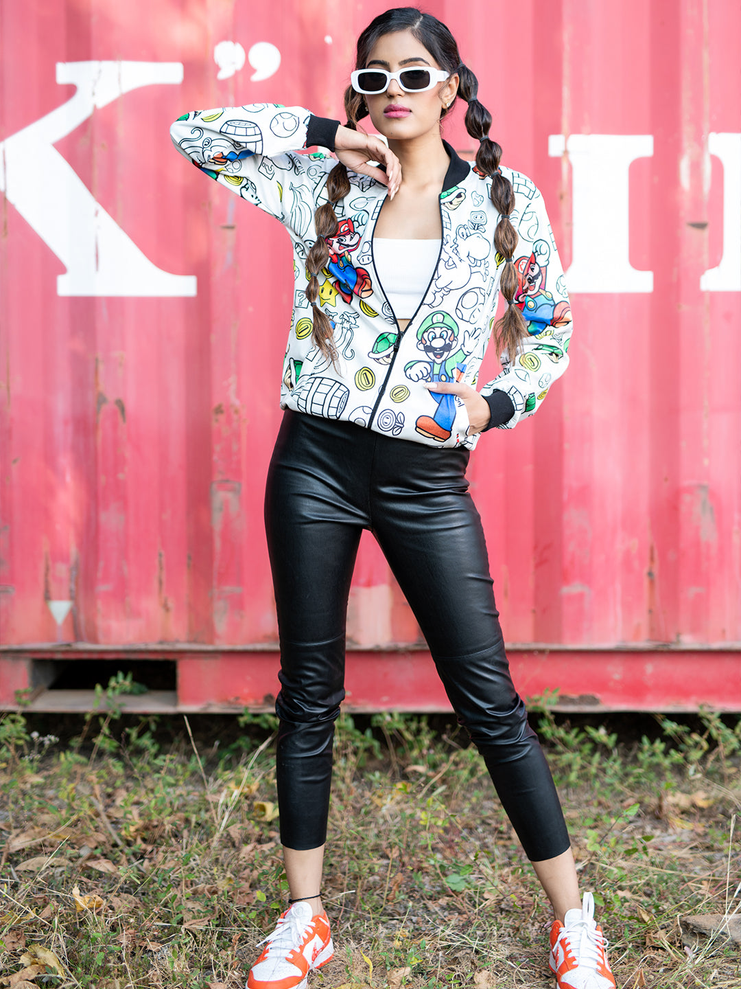 White Super Mario Printed Velvet Jacket (Unisex)