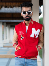 Red Buzz Off M varsity Jacket (Unisex)