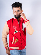 Red Buzz Off M varsity Jacket (Unisex)