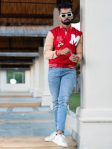 Red Buzz Off M varsity Jacket (Unisex)