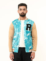 Sky Blue R Tie Dye Varsity Jacket (Unisex)