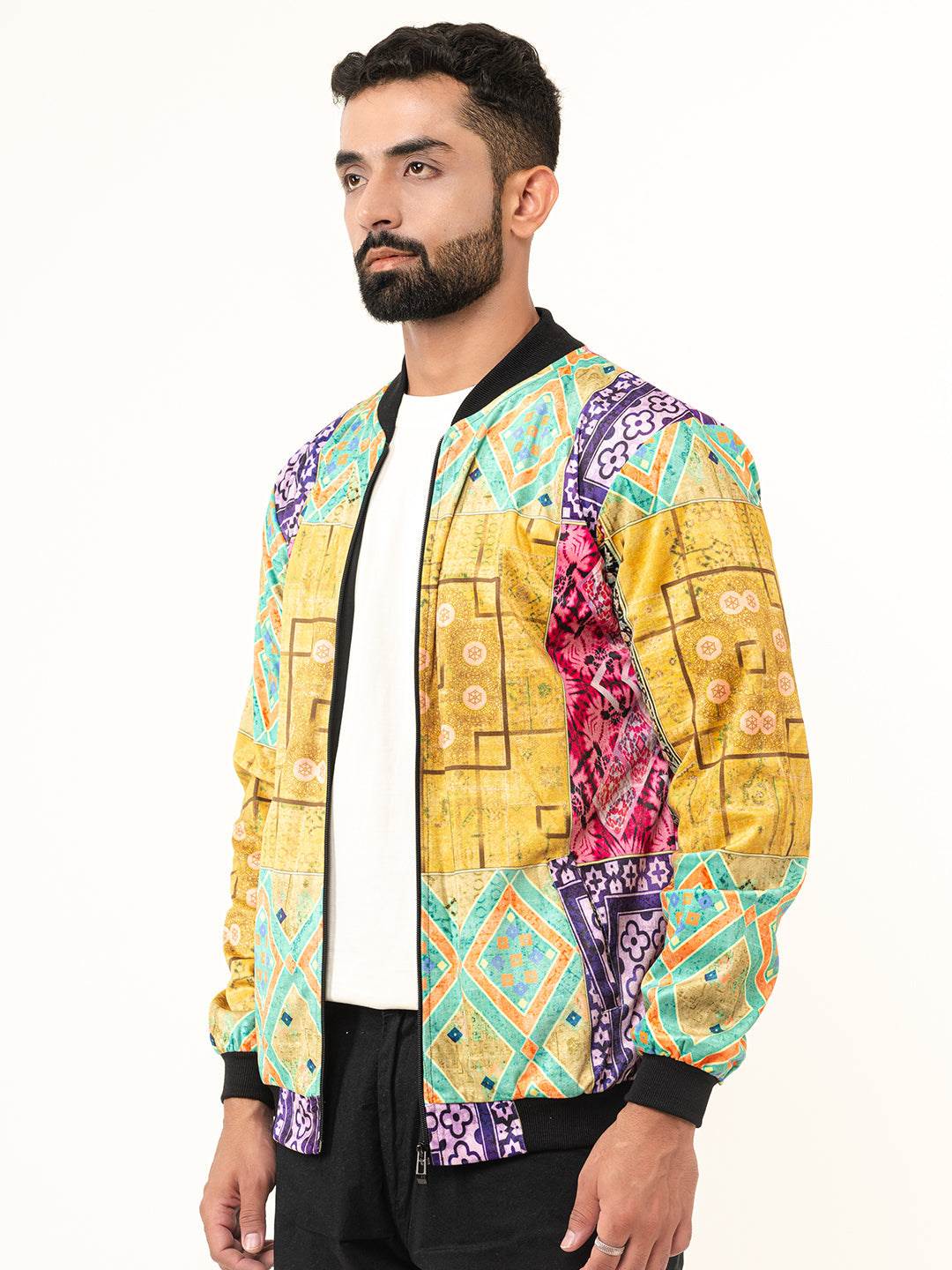 Multicolor Paisley Printed Velvet Jacket (Unisex)