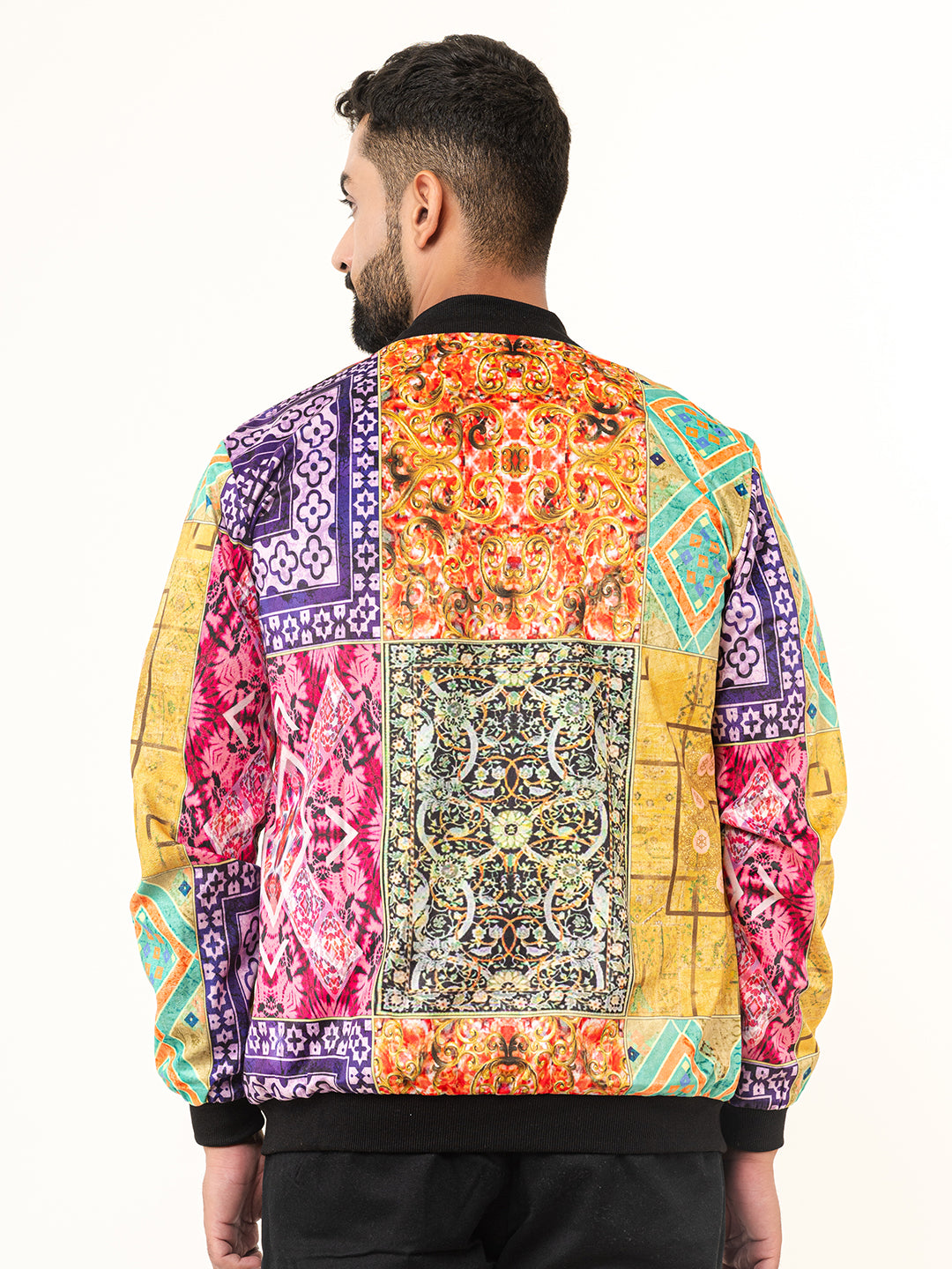 Multicolor Paisley Printed Velvet Jacket (Unisex)