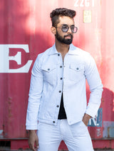 White Two Pockets Denim Jacket