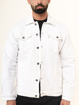 White Two Pockets Denim Jacket (Unisex)