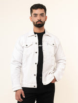 White Two Pockets Denim Jacket (Unisex)