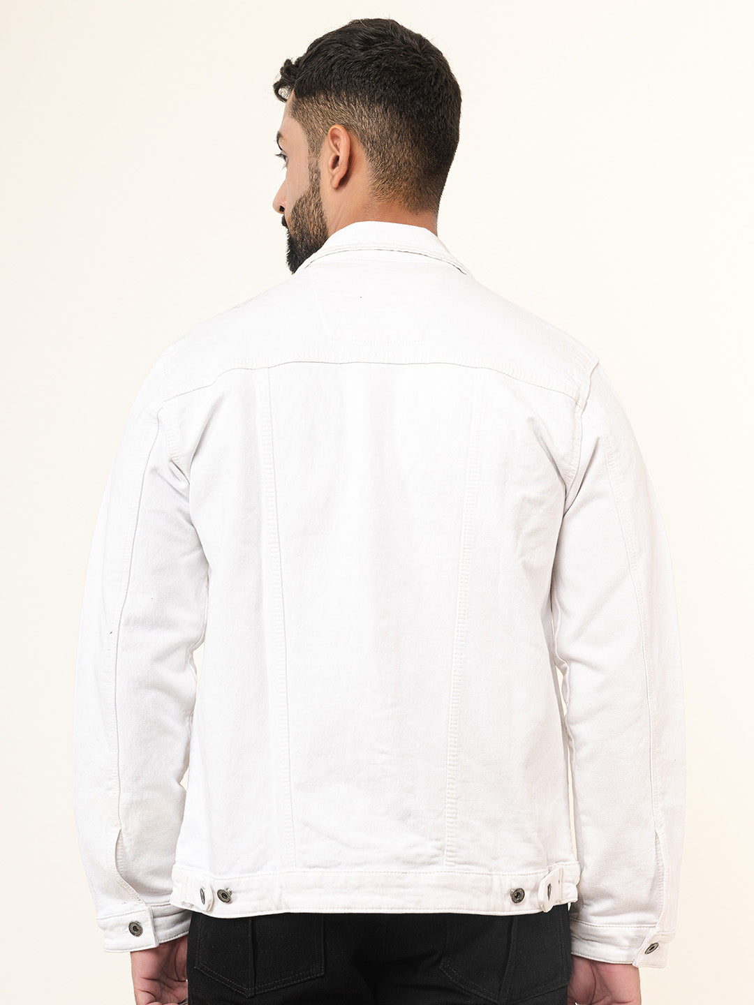 White Two Pockets Denim Jacket (Unisex)