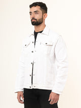 White Two Pockets Denim Jacket (Unisex)