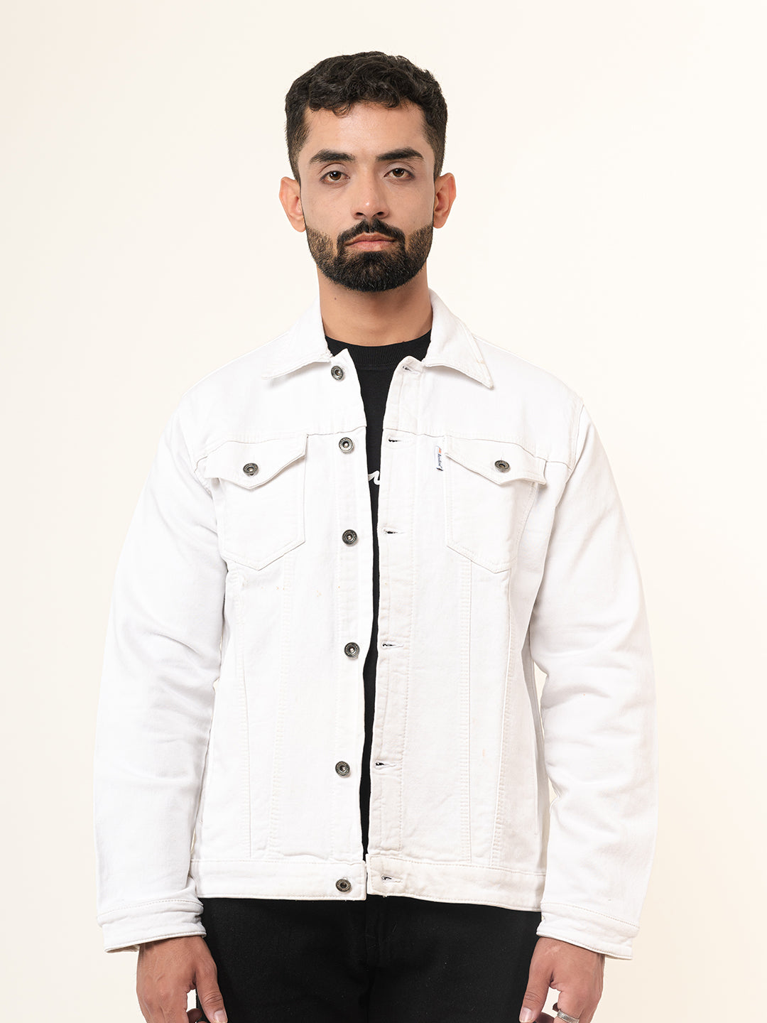 White Two Pockets Denim Jacket (Unisex)